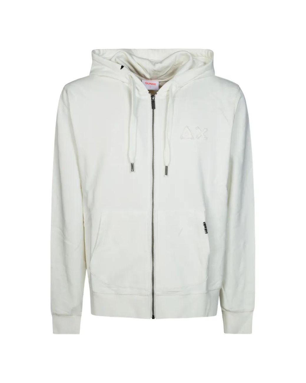 Sun 68 White Zip-Up Hoodie for men