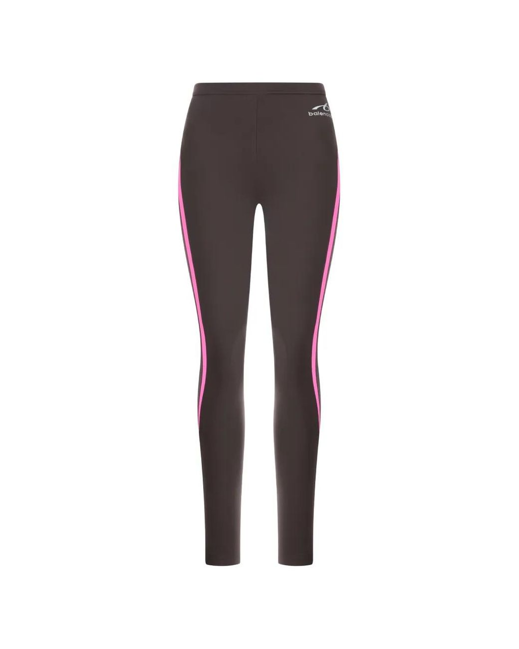 Balenciaga Brown Logo-Print Panelled Leggings