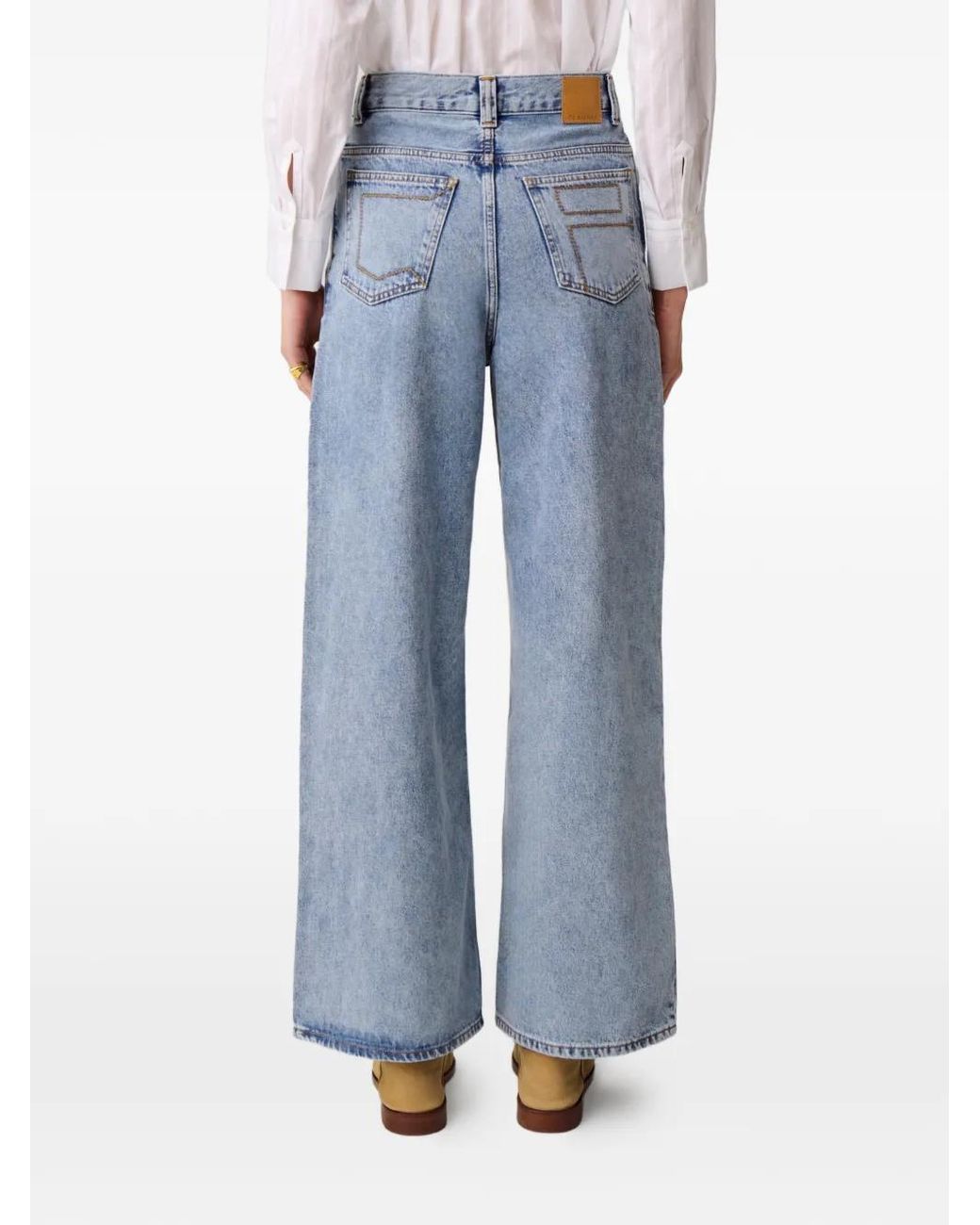 Claudie Pierlot Blue Wide-Leg Denim Jeans