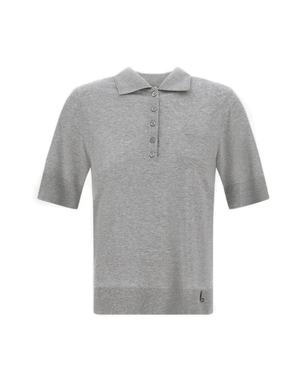 Herno Gebreid Poloshirt in het Gray