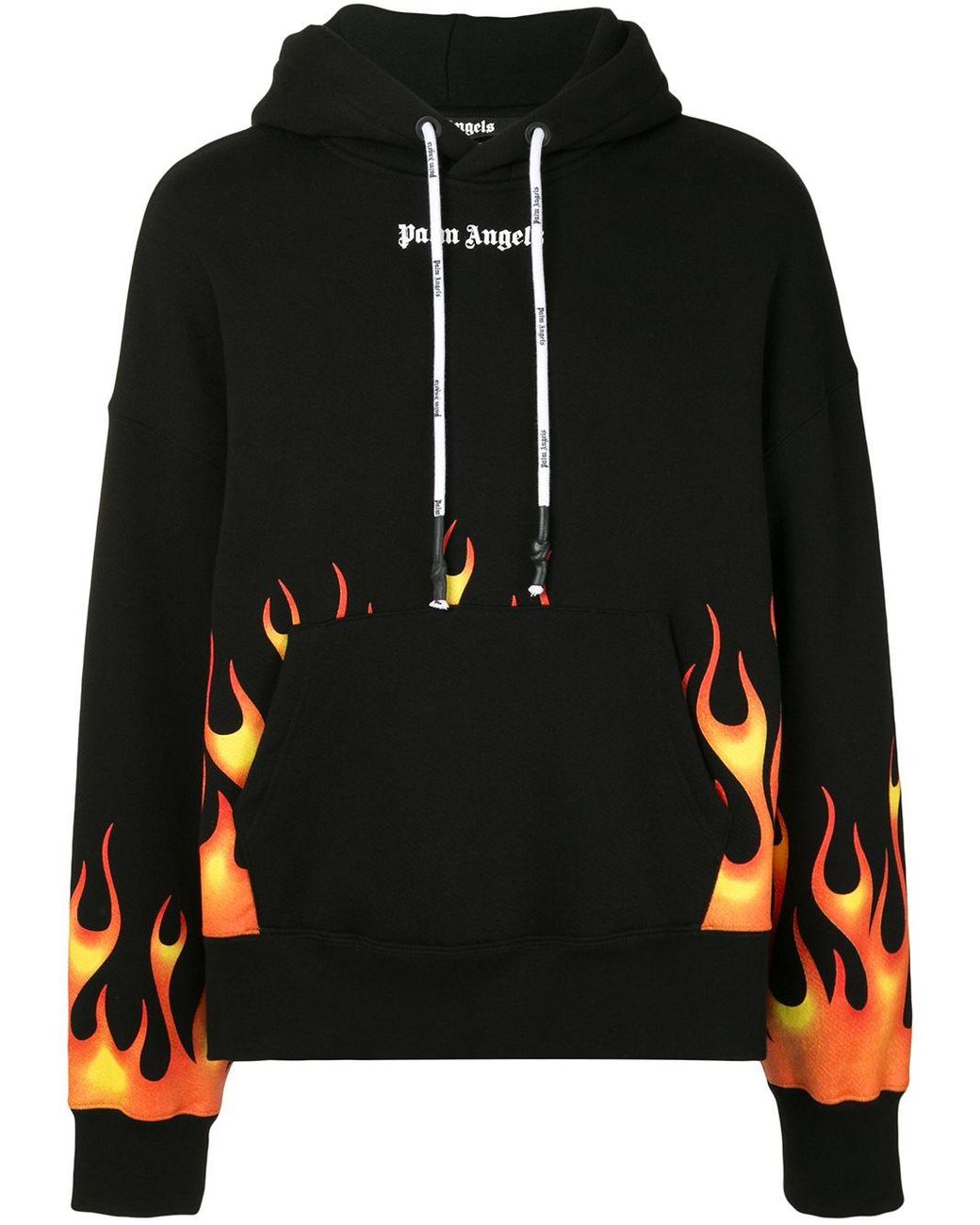 flame print hoodie