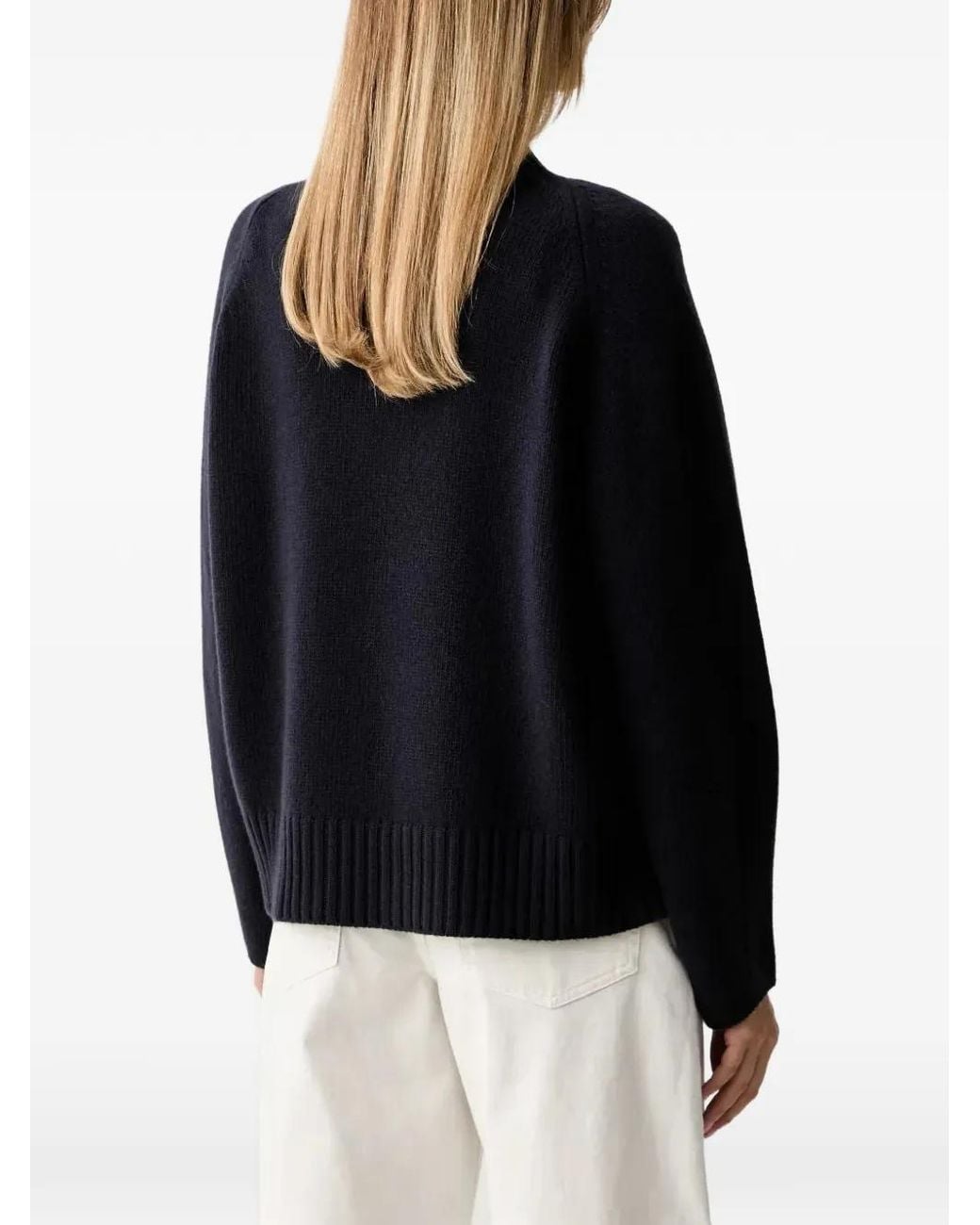 Ermanno Scervino Black Logo-Patch High-Neck Sweater