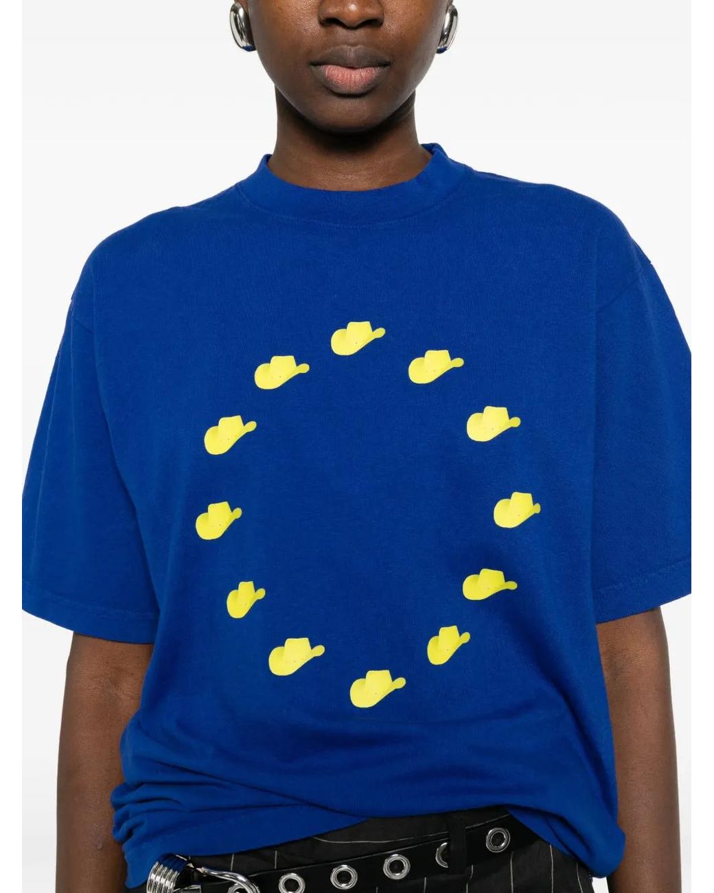 COWBOYS OF HABIT Blue Graphic-Print T-Shirt