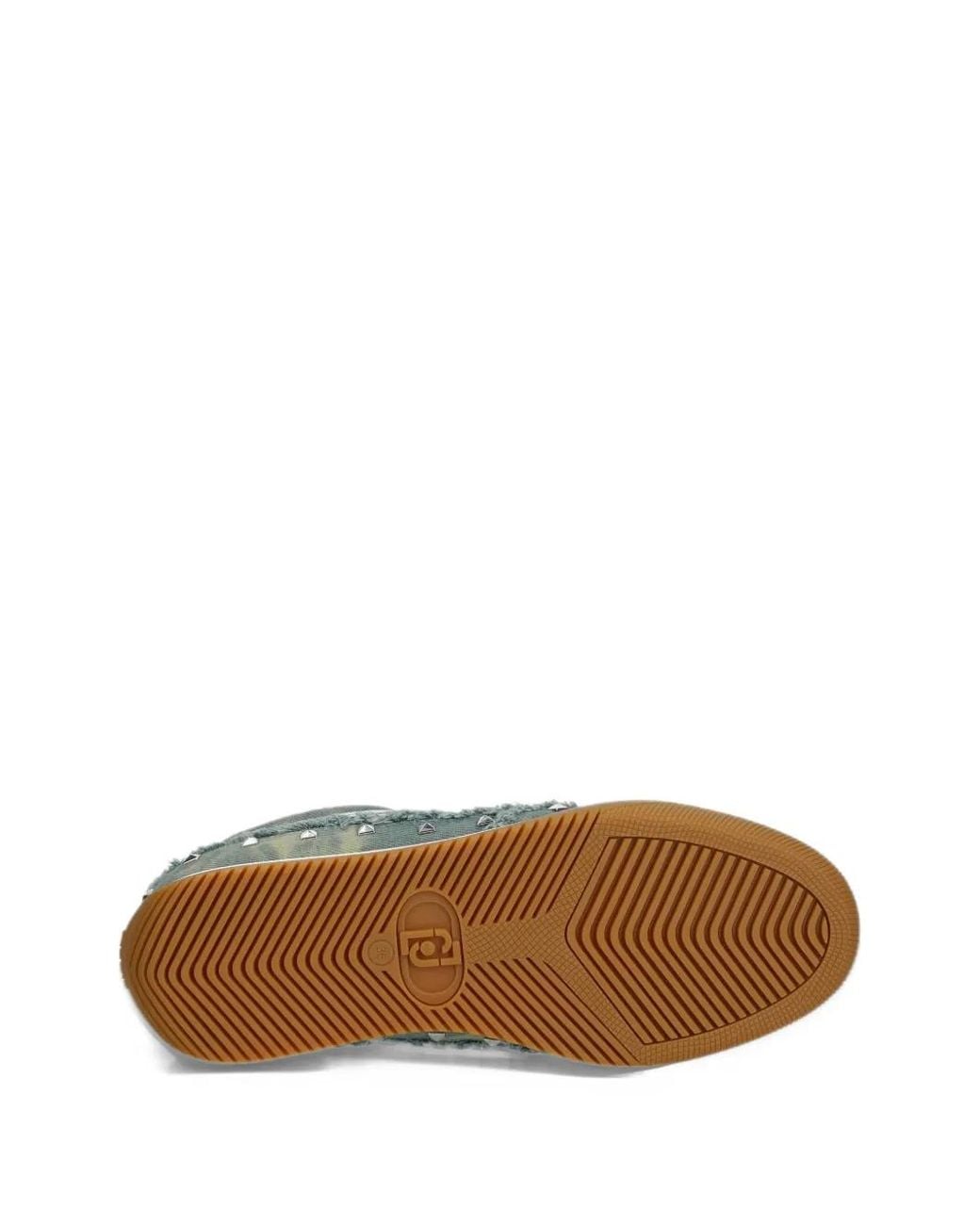 Liu Jo Green Lewis 04 Stud-Embellished Frayed-Edge Sneakers