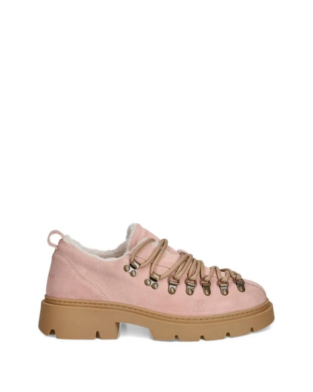 Inuikii Pink Echo Low Lace-Up Bovine Leather Loafers
