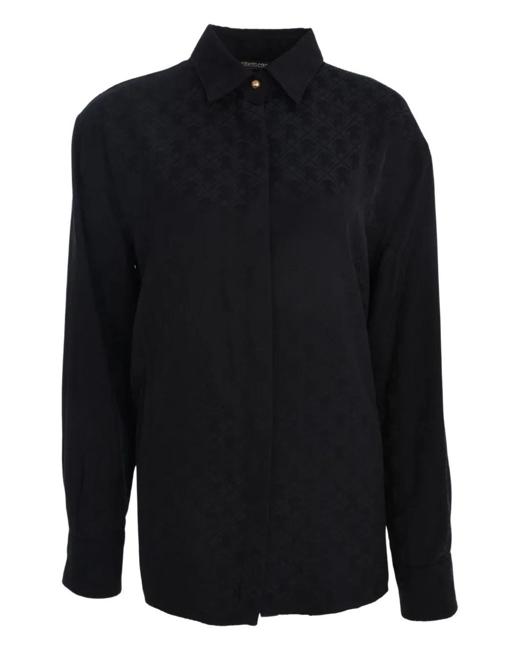 Roberto Cavalli Blue Chemise À Motif En Jacquard