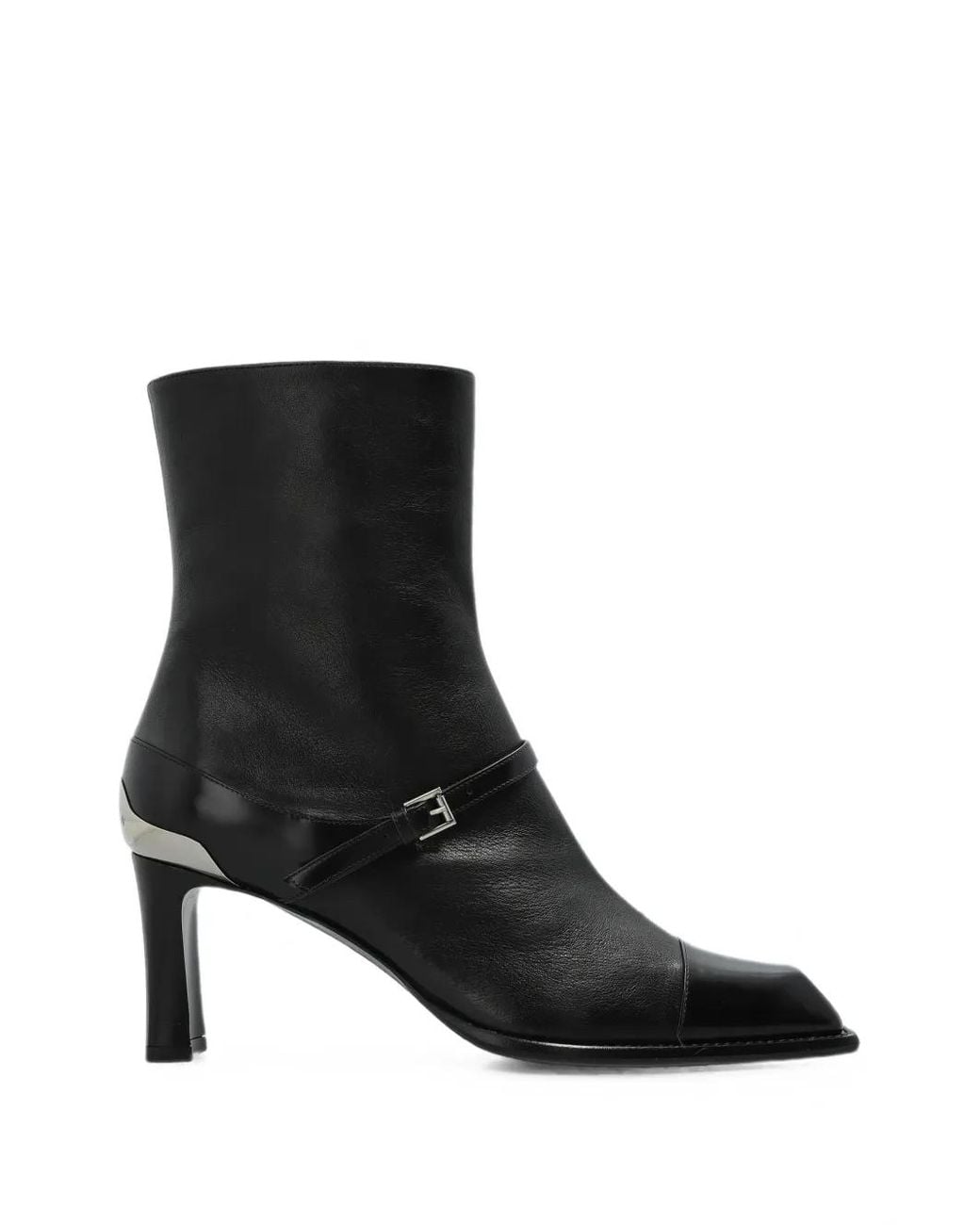 McQueen Black Niko Buckle-Strap Ankle Boots