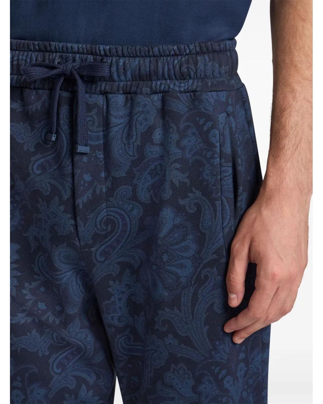 Etro Blue Cotton Track Pants for men