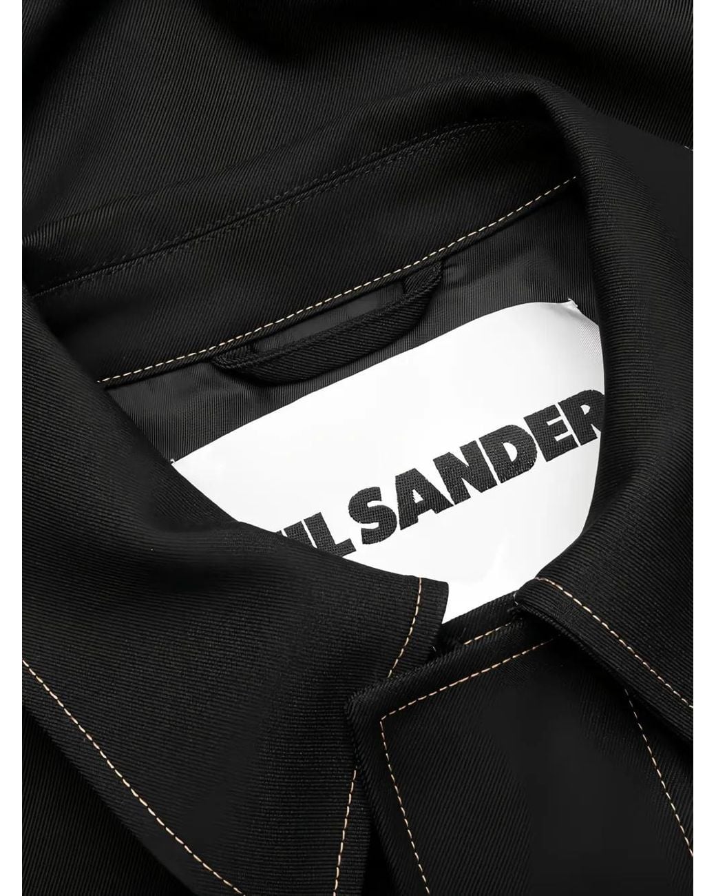 Jil Sander Black Contrast-Stitch Blouson Jacket for men