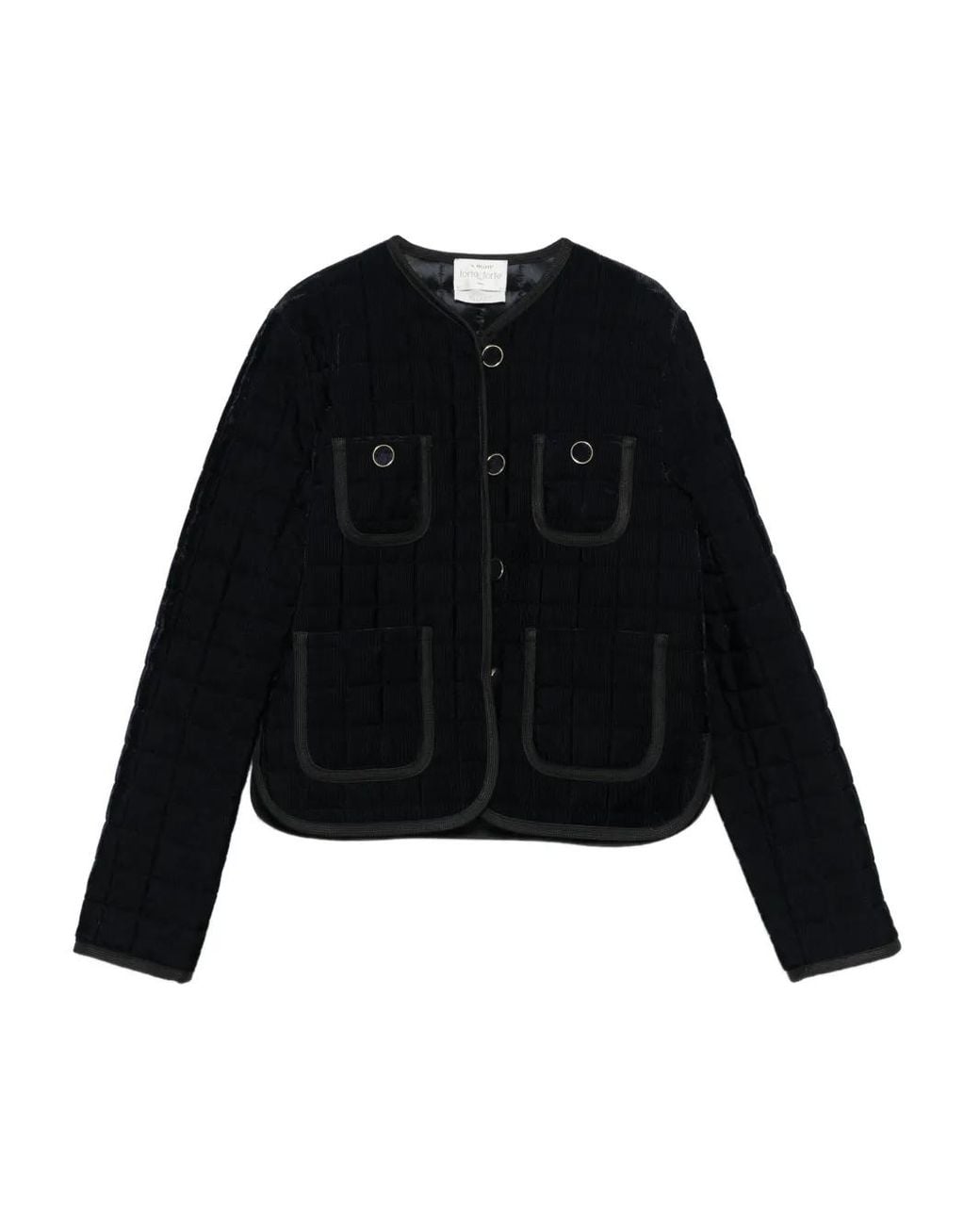 Forte_forte Black Matelasse Short Jacket