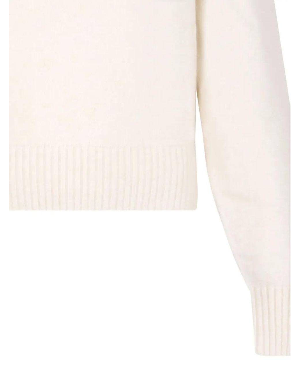 Isabel Marant White High-Neck Puff-Sleeve Sweater