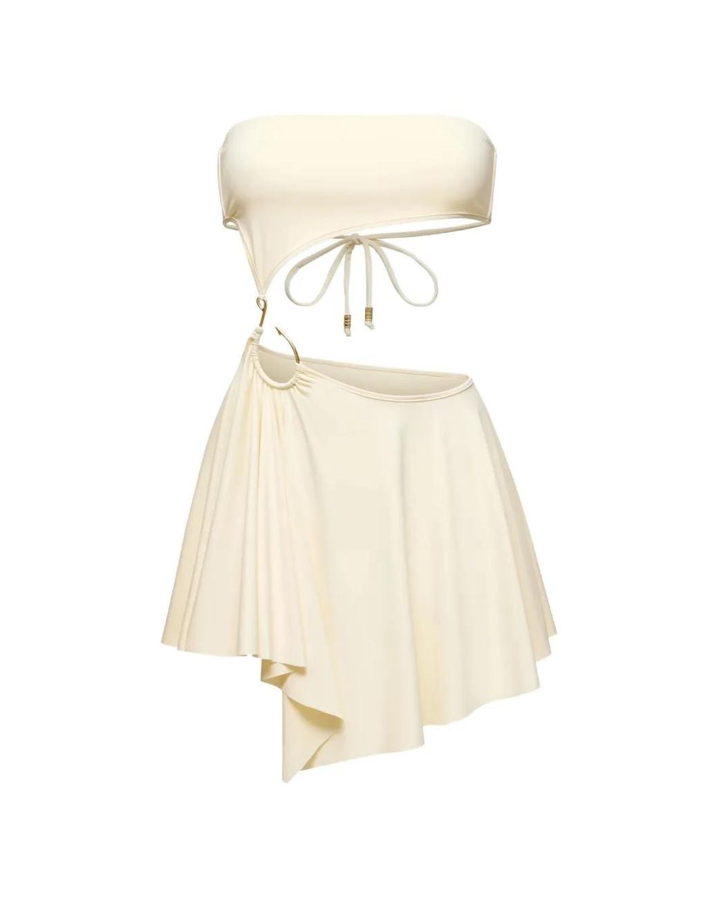 Korobeynikov White Cut-Out Hook-Detail Mini Dress