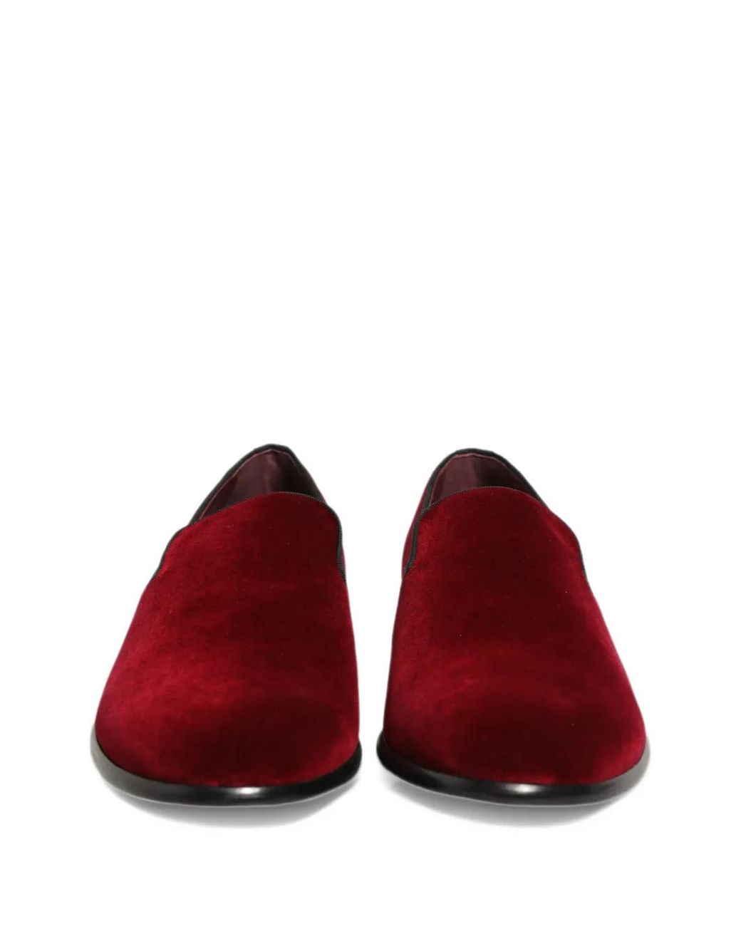 Dolce & Gabbana Red Mocassins En Velours for men