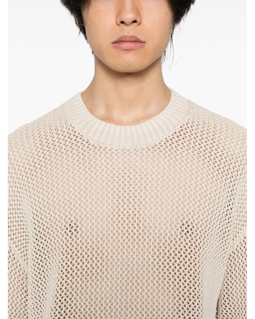 Represent Natural Open Gauge Knit Jumper for men