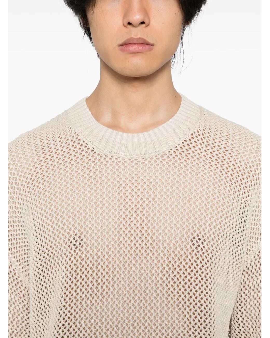 Represent Natural Open Gauge Knit Jumper for men
