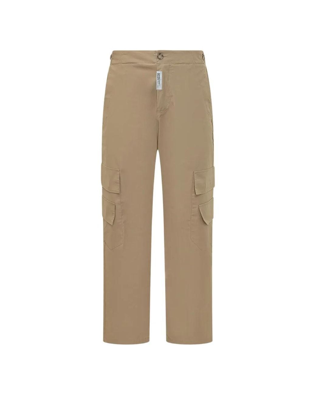 Gcds Natural Logo-Patch Cargo Trousers for men