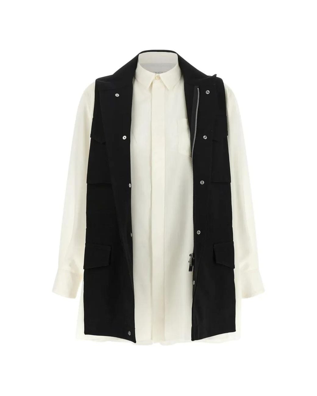 Sacai Black Suiting Panelled Shirt