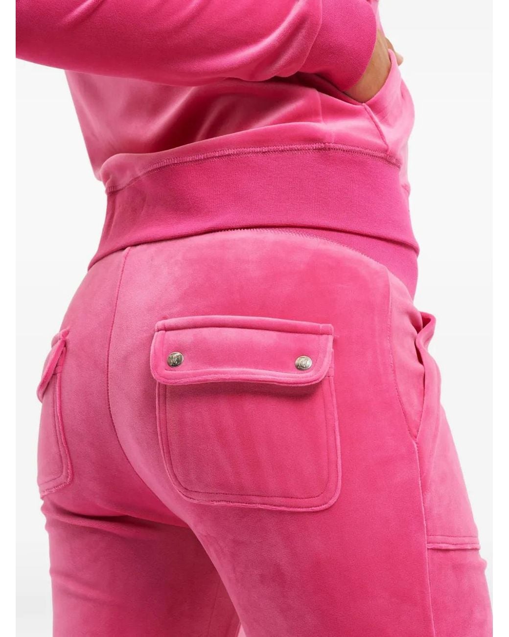 Juicy Couture Pink Del Ray Velour Track Pants