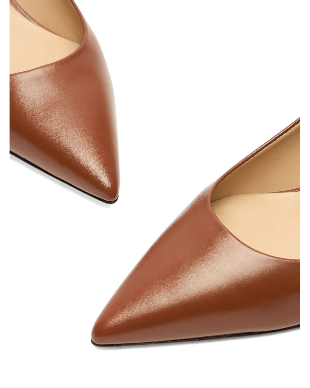 Stuart Weitzman Brown 50Mm Stuart Power Leather Pointed-Toe Pumps