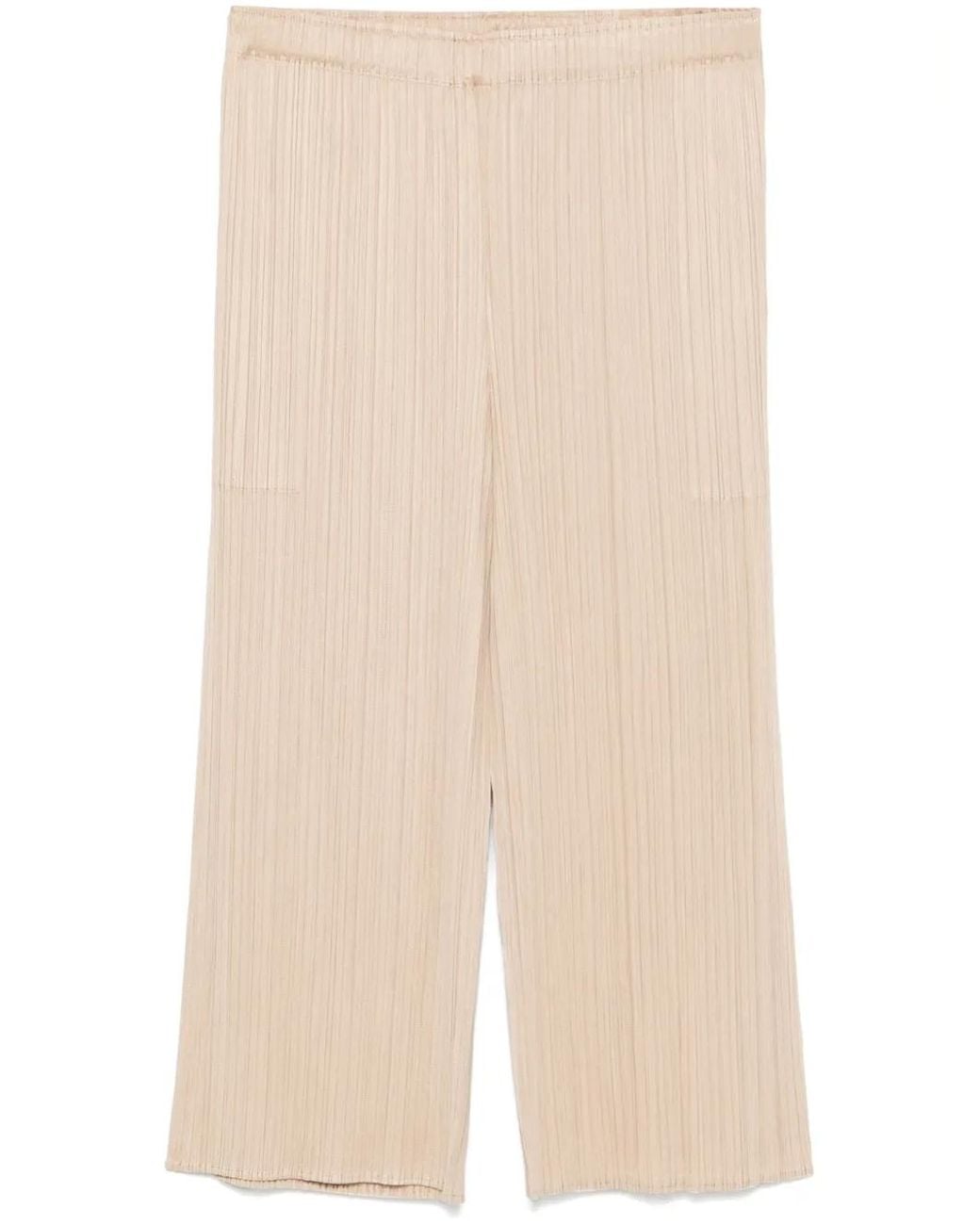 Pleats Please Issey Miyake Natural Mc August Trousers