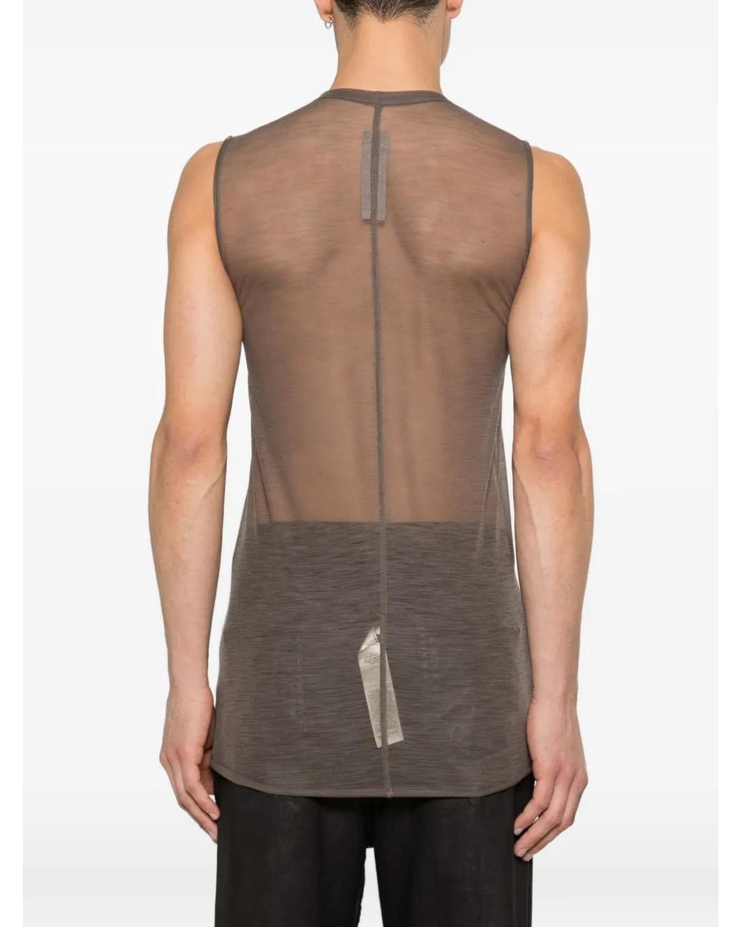 Rick Owens Brown Round-Neck Sleeveless Top for men