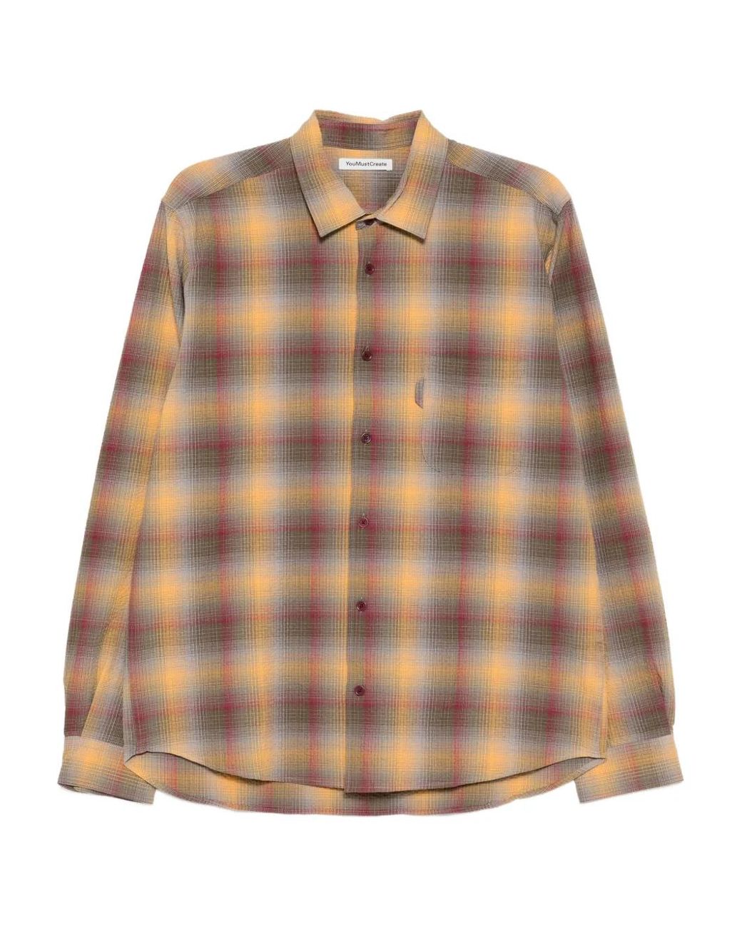 YMC Brown Plaid Curtis Shirt for men