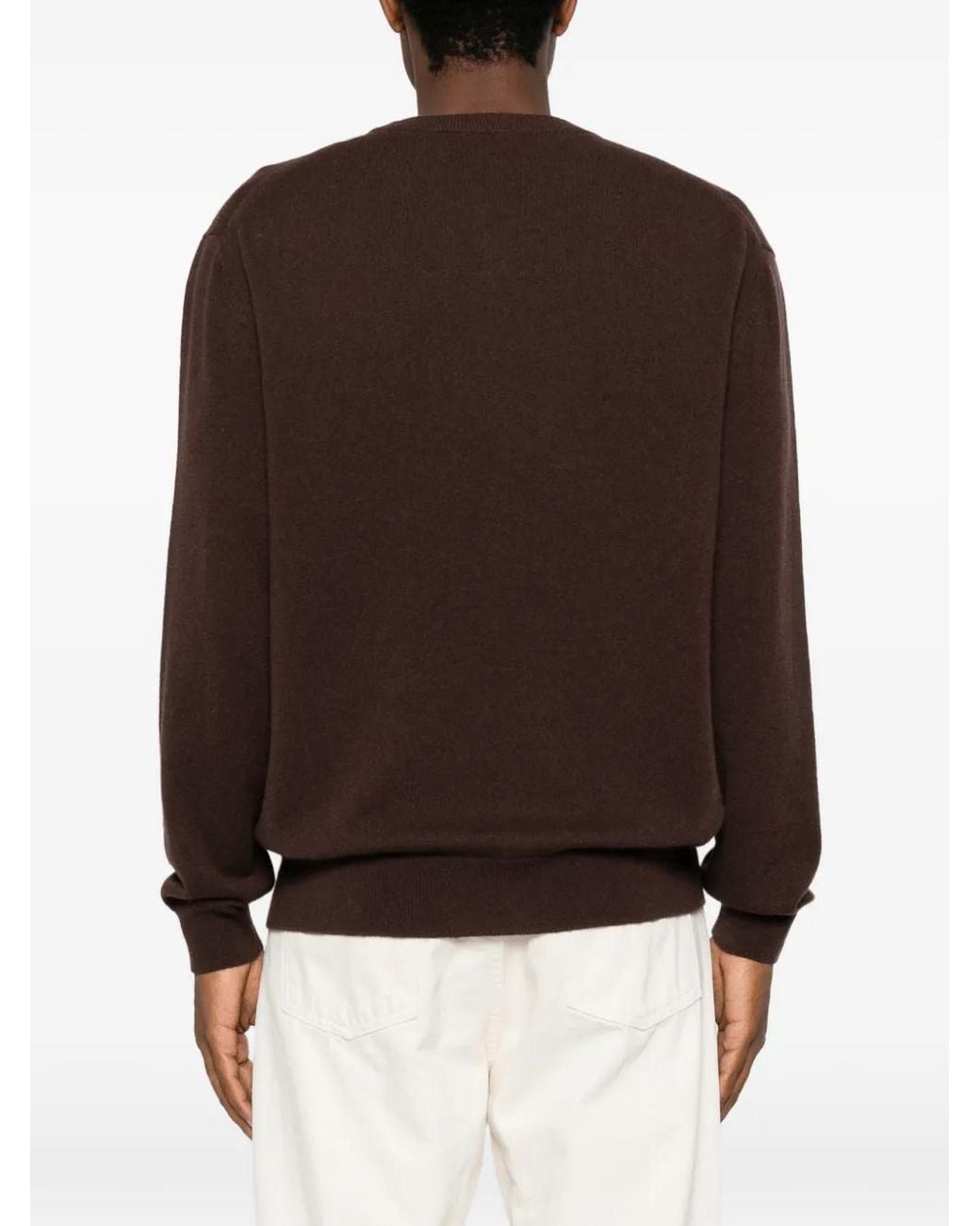 Daniele Fiesoli Brown Cashmere Crew-Neck Sweater for men