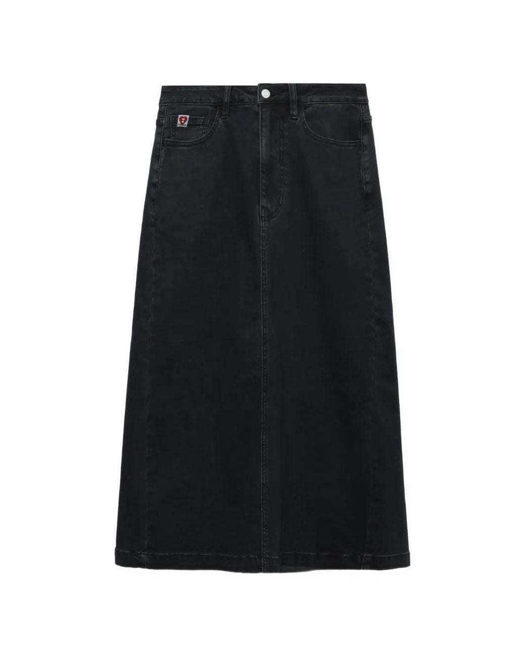 A Bathing Ape Black Denim Maxi Skirt