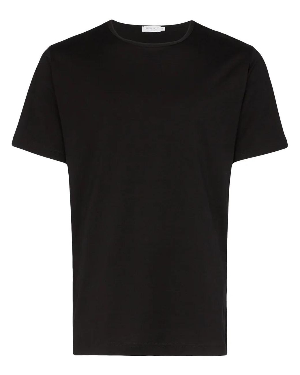 Sunspel Black Superfine Cotton T-Shirt for men