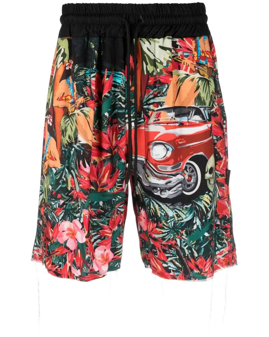 Mauna Kea Blue Graphic-Print Drawstring Shorts for men