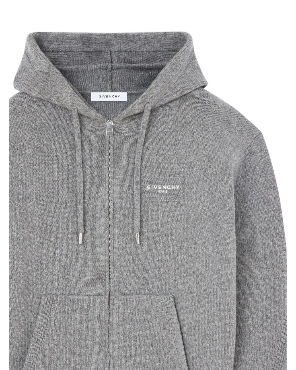 Givenchy Gray Couture Seam Zipped Hoodie for men