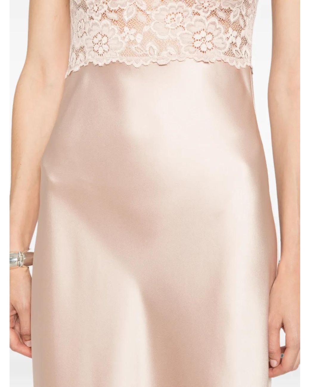 AYA MUSE White Myra Lace-Panel Maxi Dress