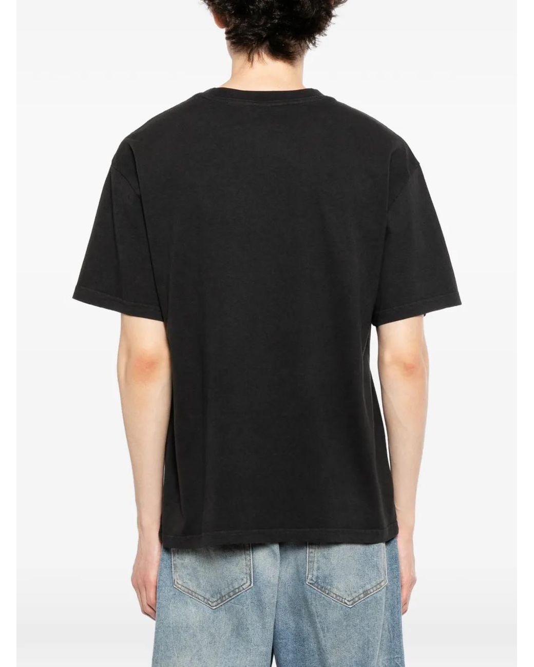 Melt Black Graphic-Print Round Neck T-Shirt for men