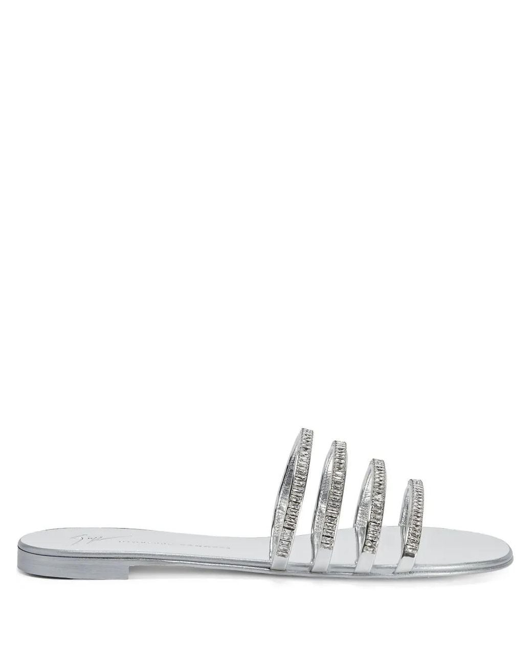 Giuseppe Zanotti White Iride Crystal Embellished Sandals