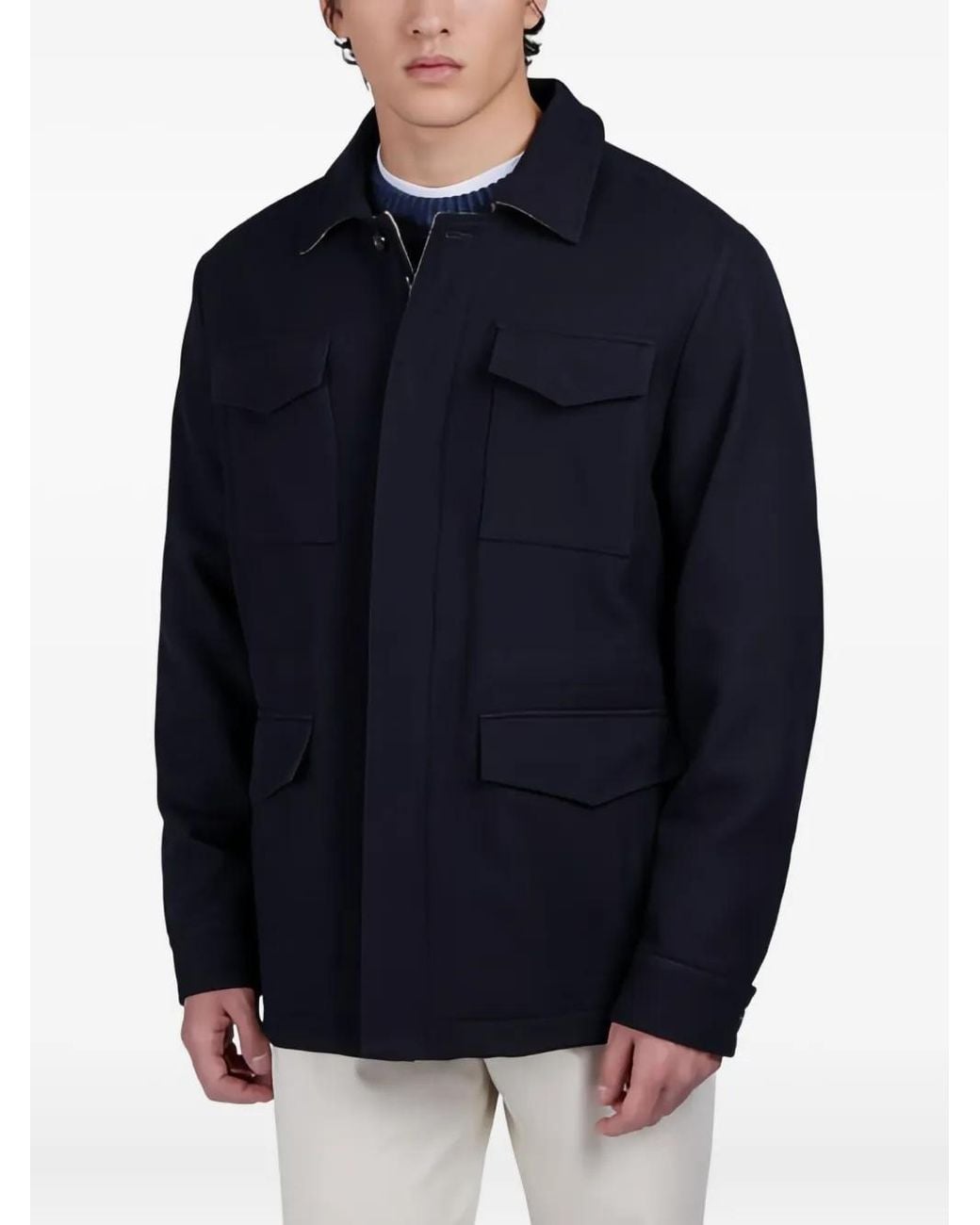 Paul & Shark Blue Multi-Pocket Field Jacket for men