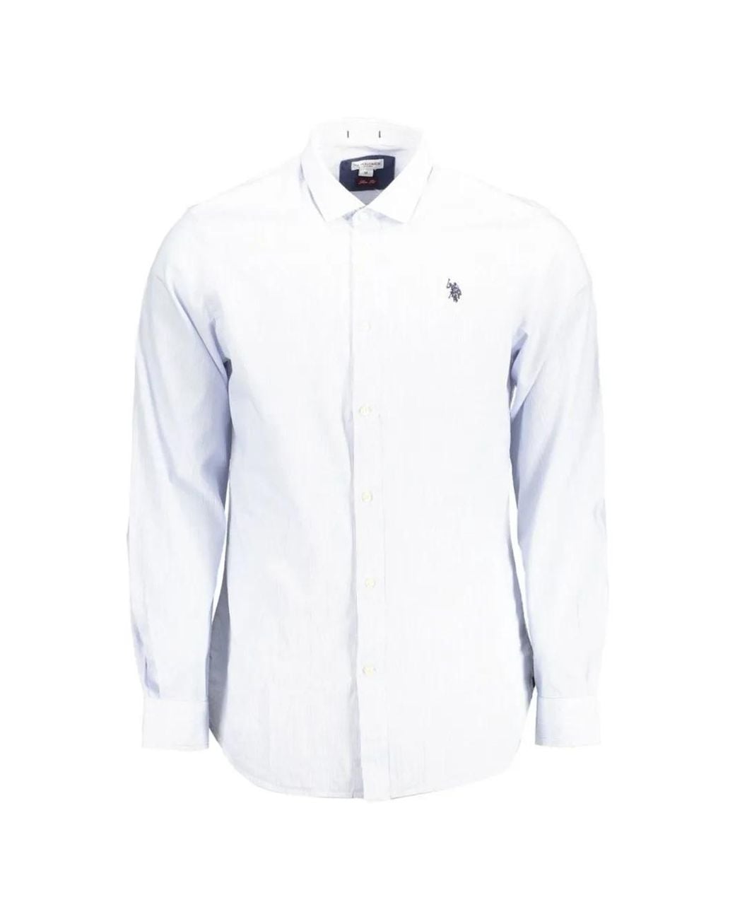 U.S. POLO ASSN. White Striped Slim-Fit Shirt for men