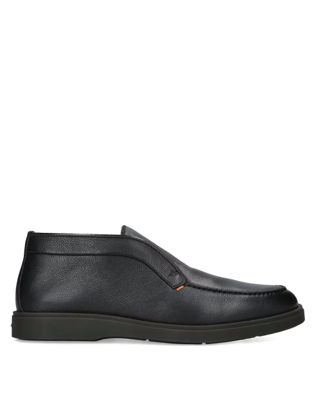 Santoni Black Mocassins En Cuir for men