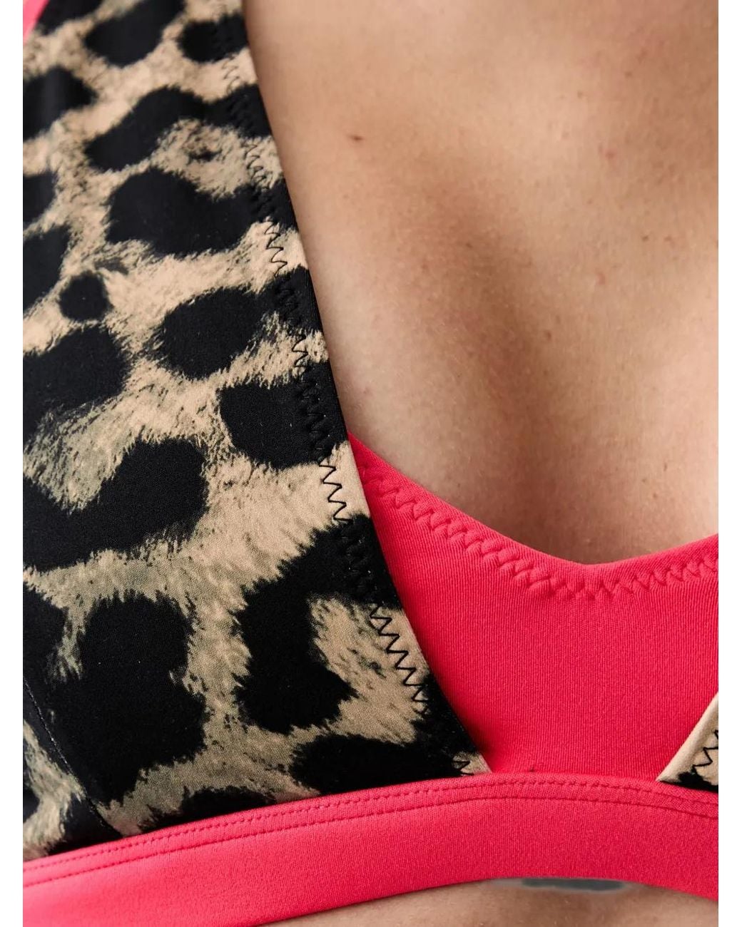 P.E Nation Unity Leopard-Print Layered Sports Bra