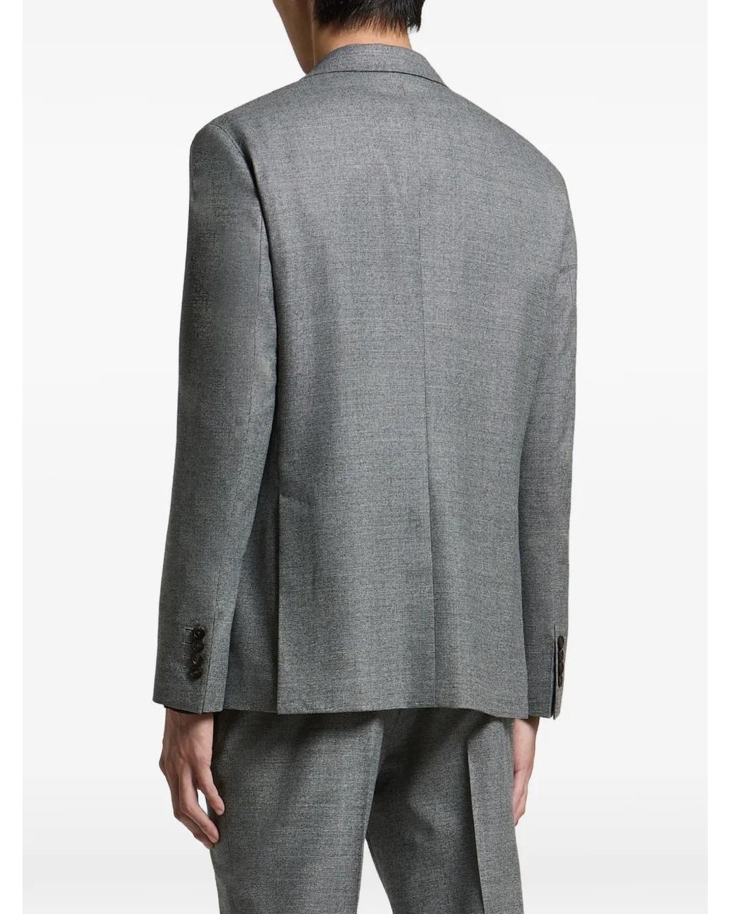 Peserico Gray Single-Breasted Notch-Lapels Jacket for men