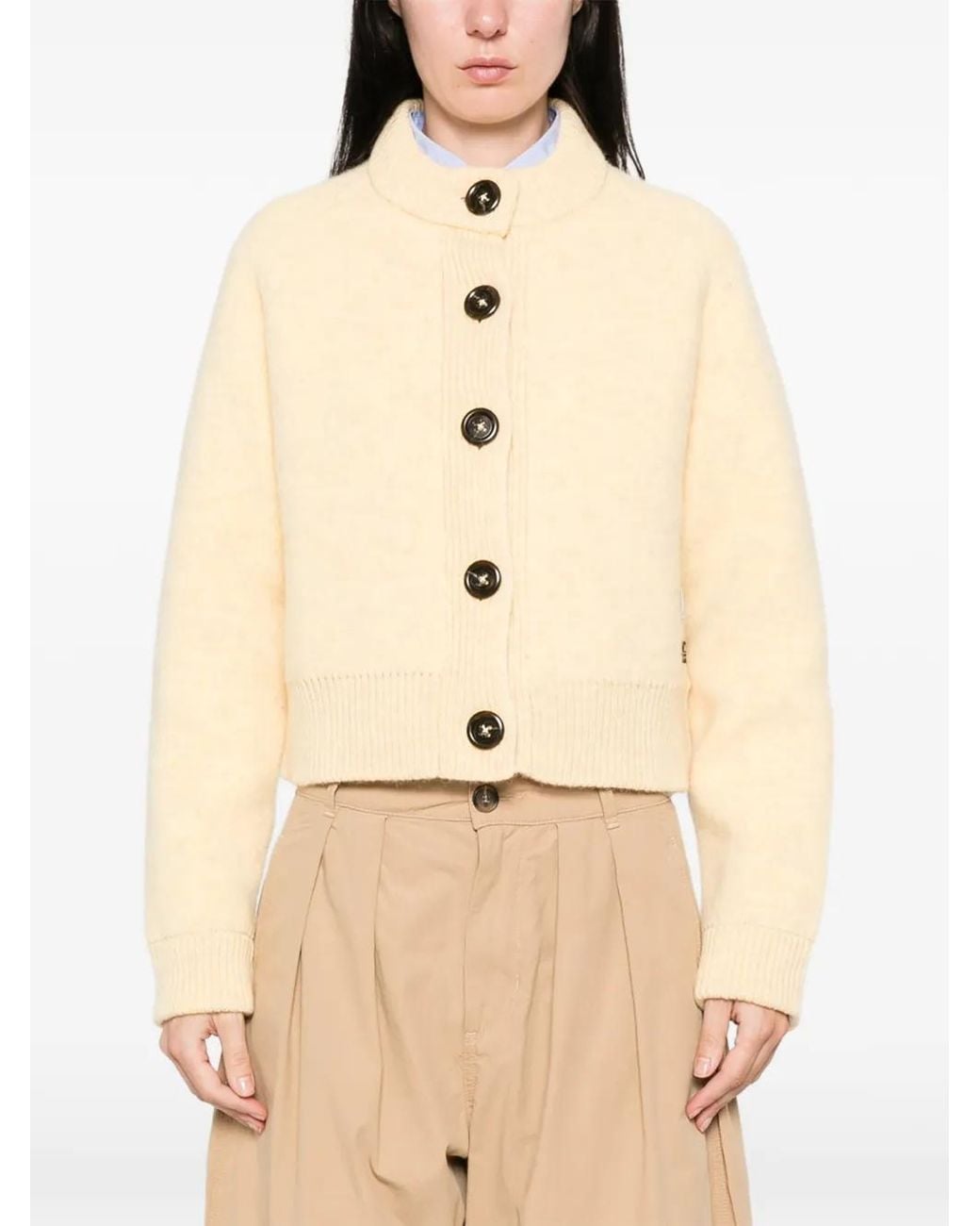 B.B. Wallace Natural Cropped Button-Up Cardigan