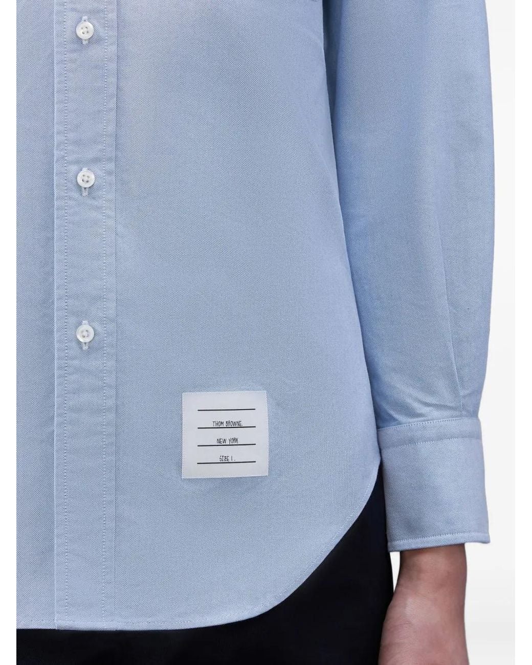 Thom Browne Blue Oxford Shirt for men