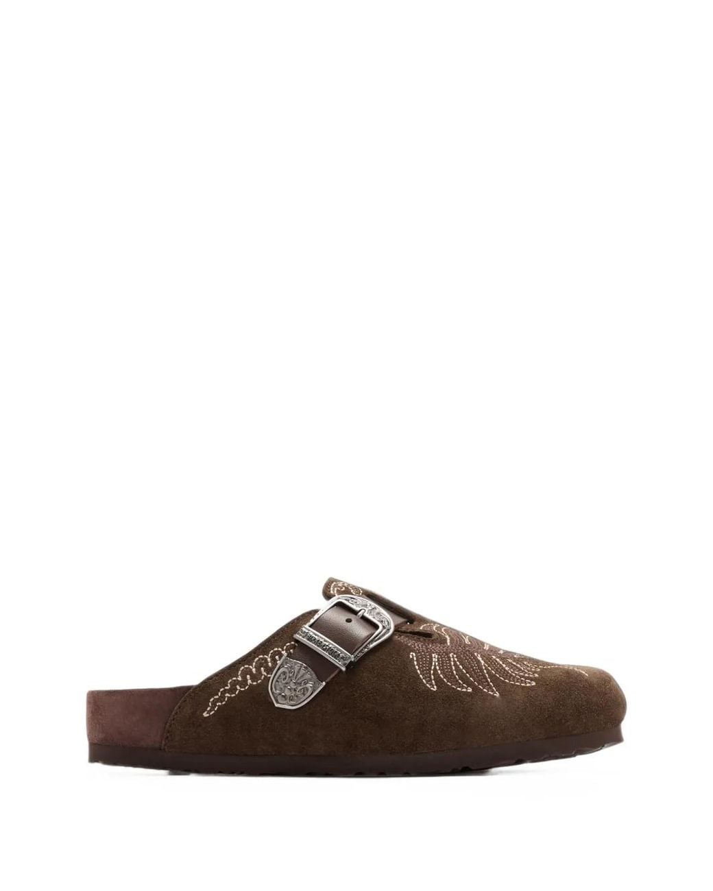 Birkenstock Brown X Etro Boston Embroidered Buckle-Fastening Sandals for men