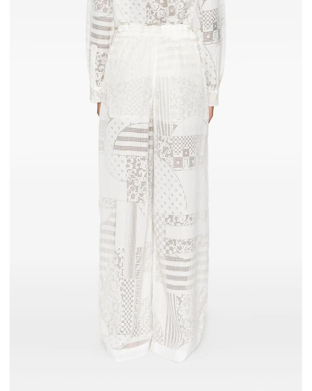 Pantaloni Con Inserti di Fendi in White