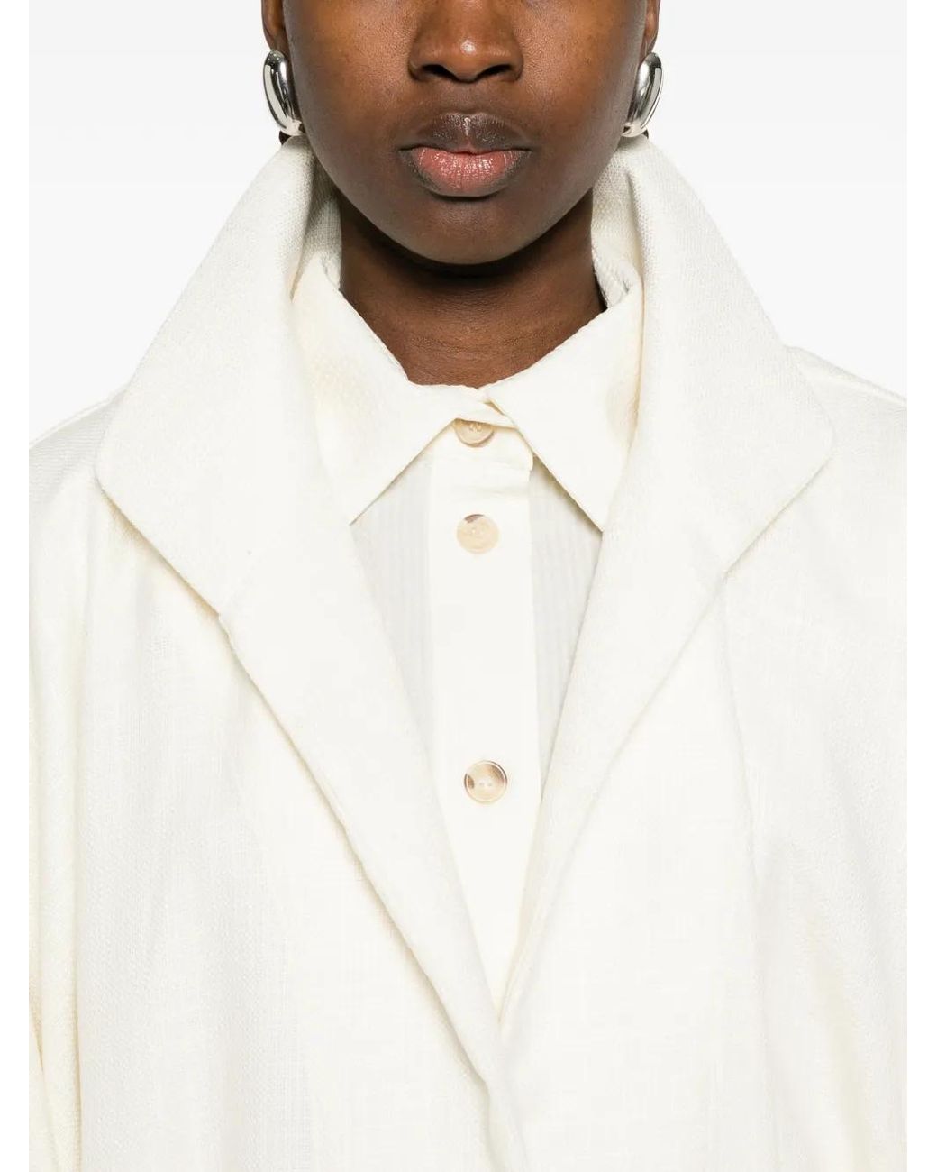 BATAKOVIC Belgrade White Fringed Pocket Coat
