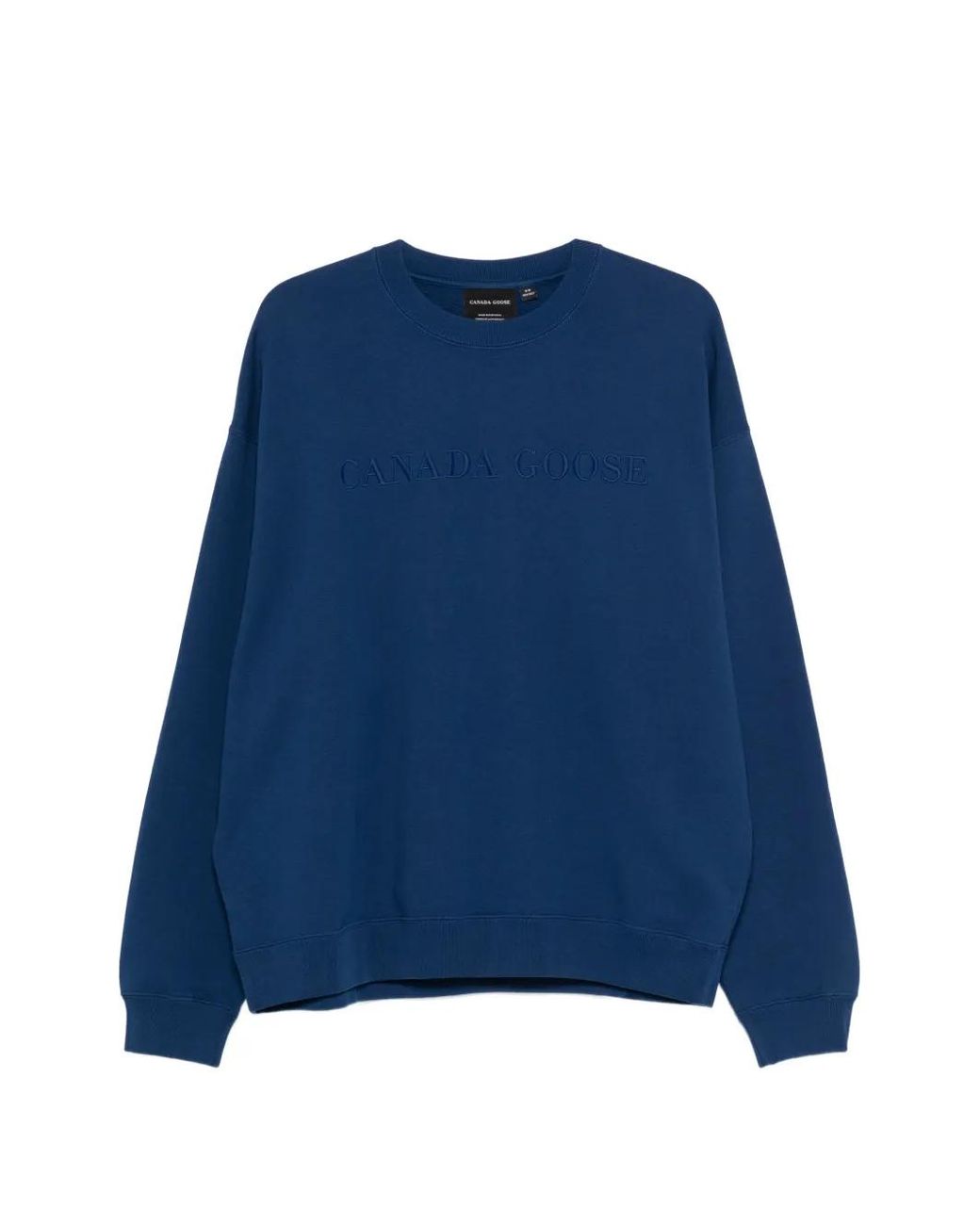 Canada Goose Blue Embroidery Crew Sweatshirt for men