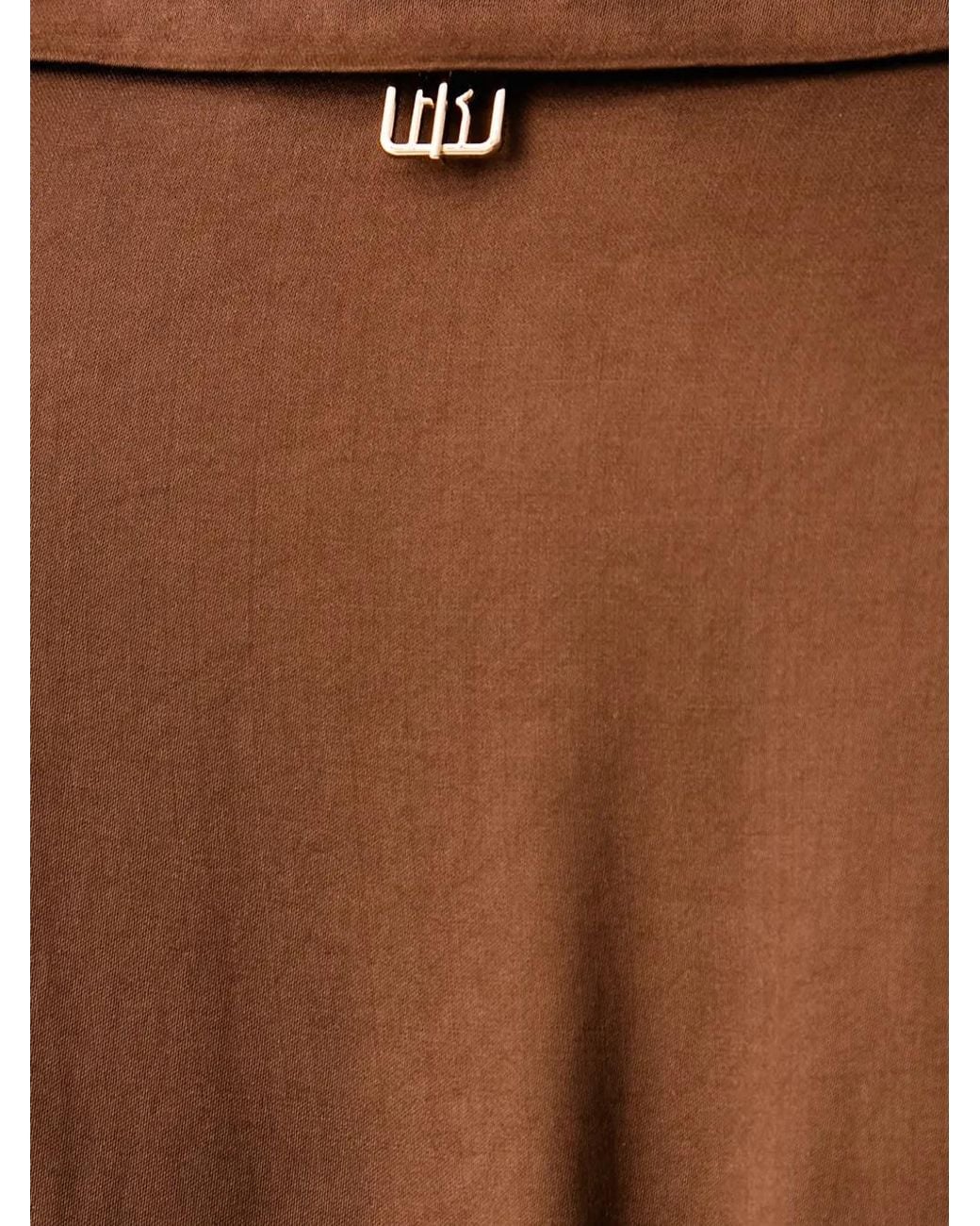 Fracomina Brown Wrap-Style Slit-Detail Maxi Dress