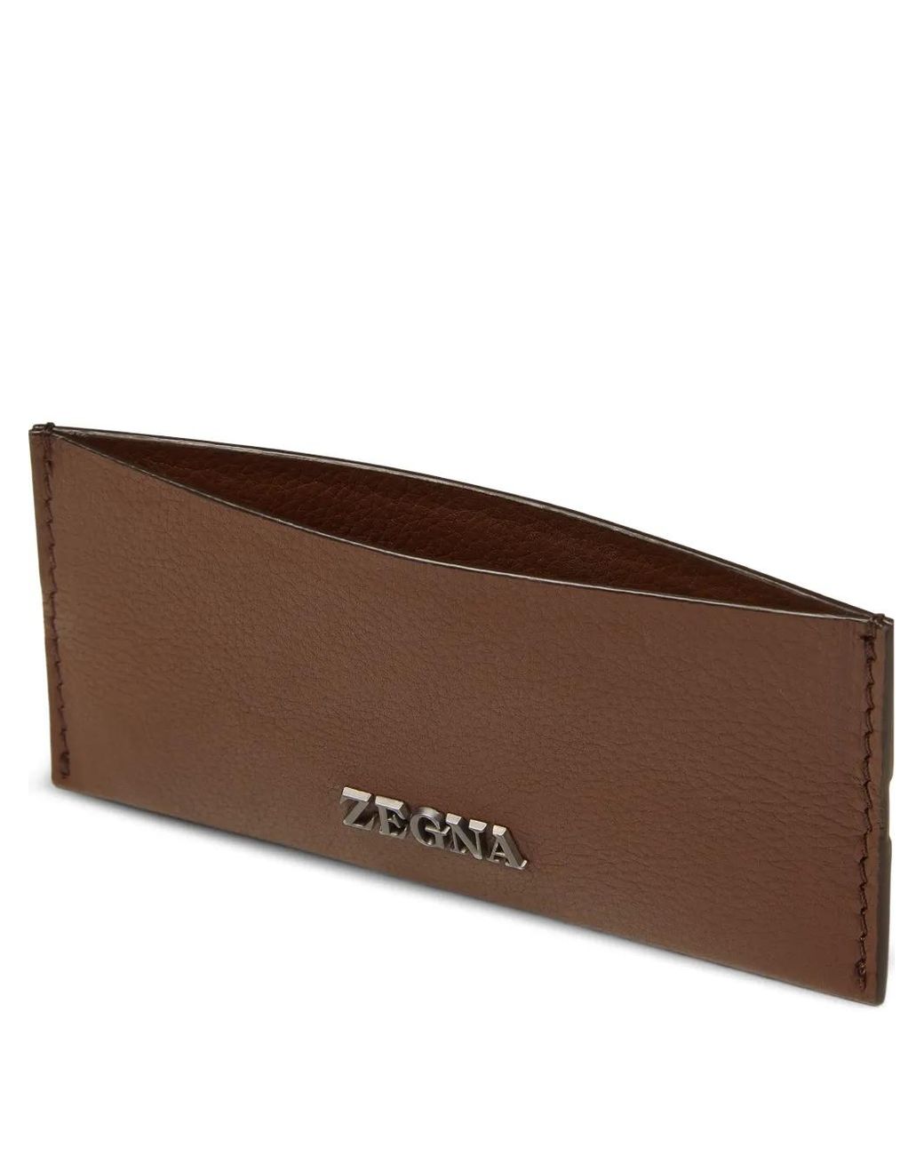 Zegna Brown Secondskin Card Case for men