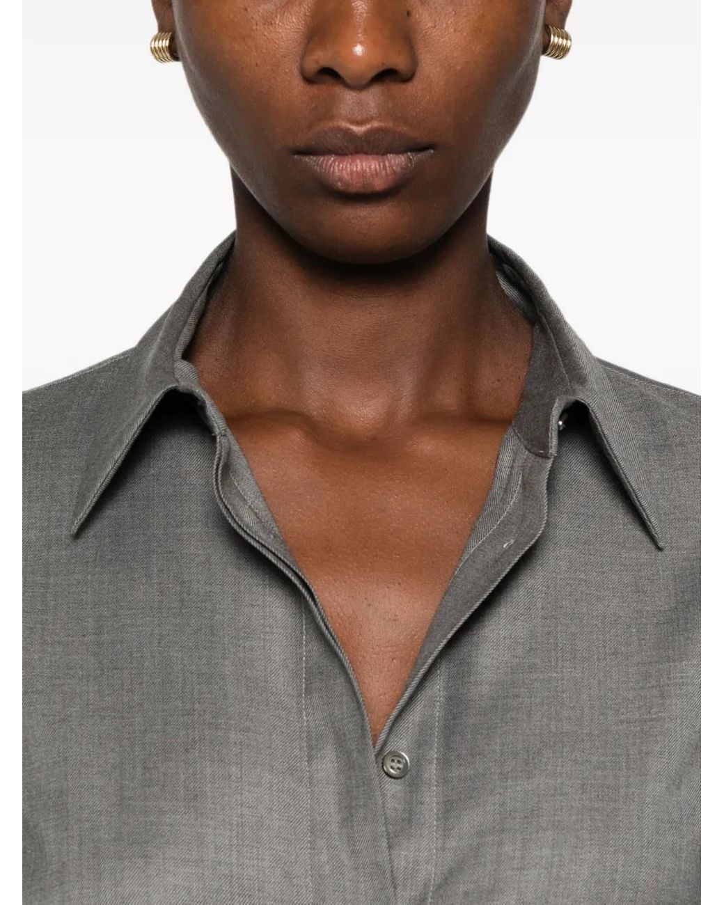 Peserico Gray Long-Sleeve Shirt
