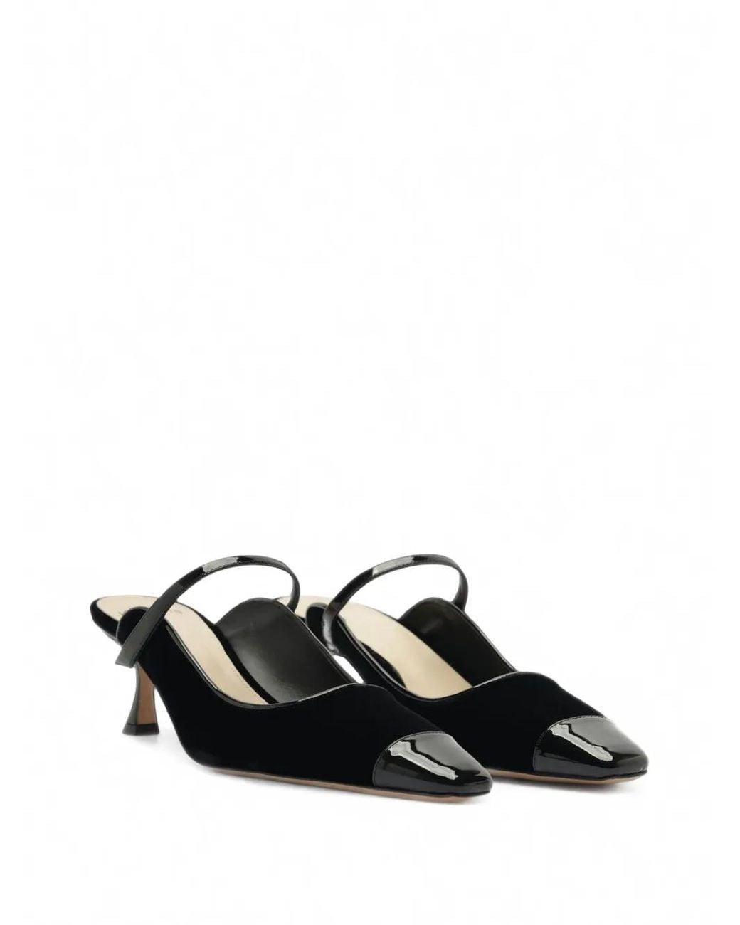 Alexandre Birman Black Tita Wave Patent-Toe Mules