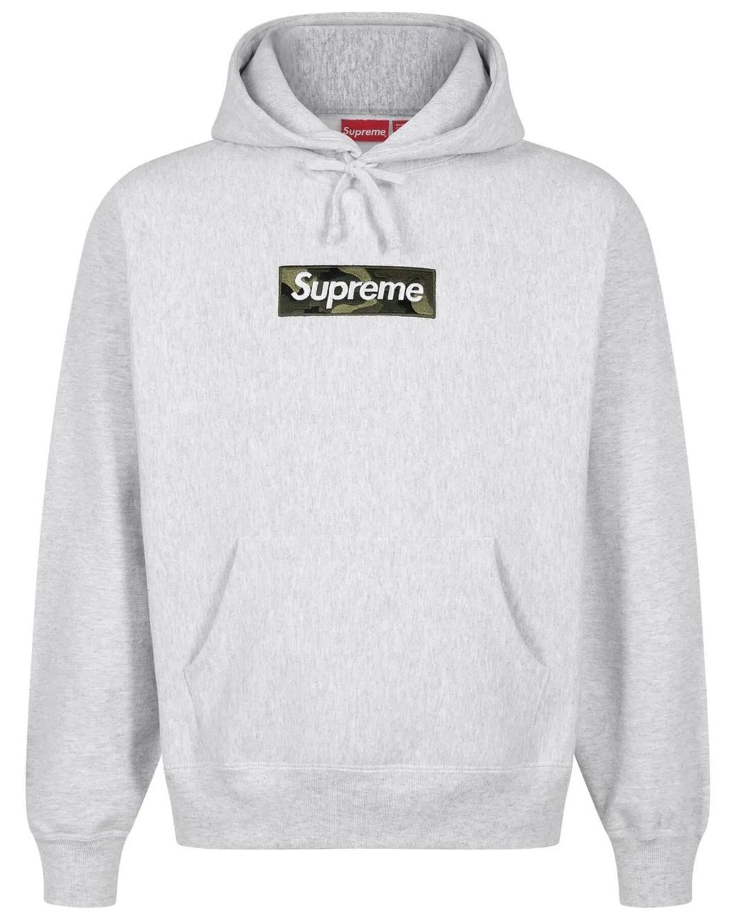 Sudadera Box Logo Con Capucha Supreme de color Gray